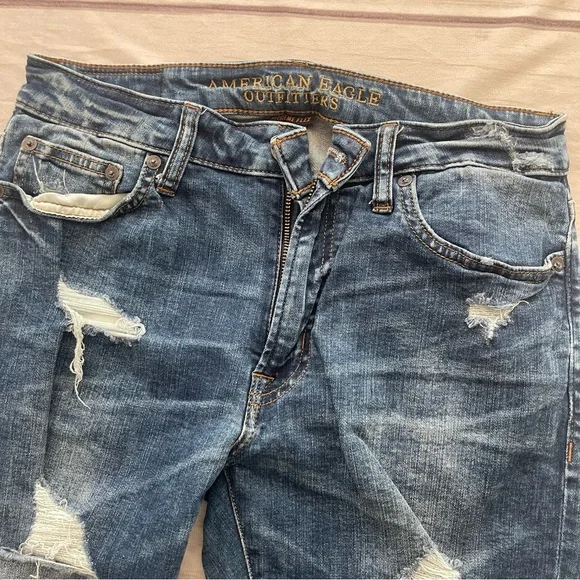 American Eagle Outfitters Blue Slim Jeans Distressed